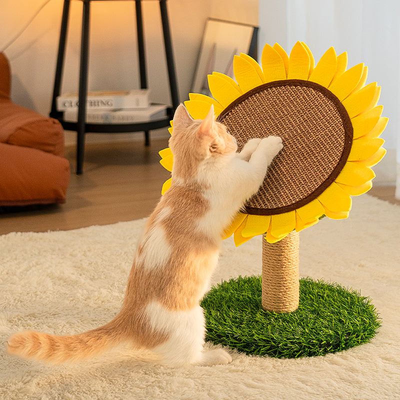 Sunflower Sisal Cat Scratching Board with Stable Grass Base - Mprsstore