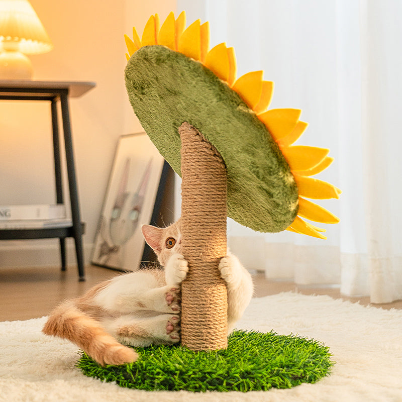 Sunflower Sisal Cat Scratching Board with Stable Grass Base - Mprsstore