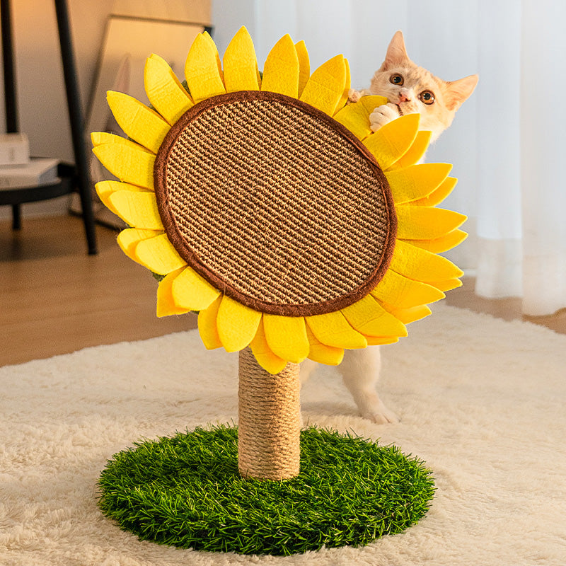 Sunflower Sisal Cat Scratching Board with Stable Grass Base - Mprsstore