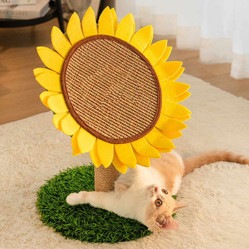 Sunflower Sisal Cat Scratching Board with Stable Grass Base - Mprsstore