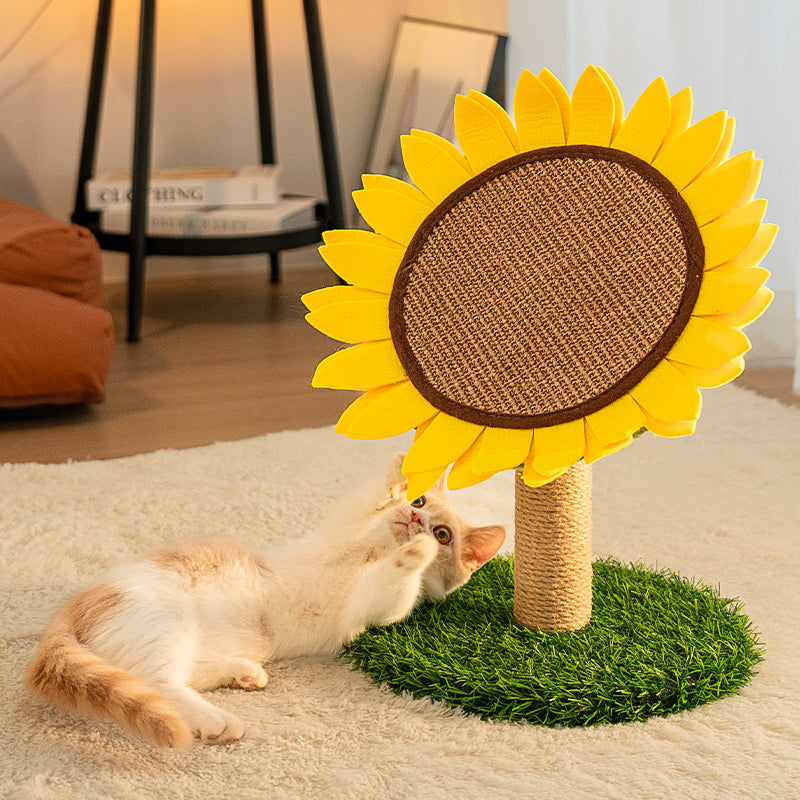 Sunflower Sisal Cat Scratching Board with Stable Grass Base - Mprsstore