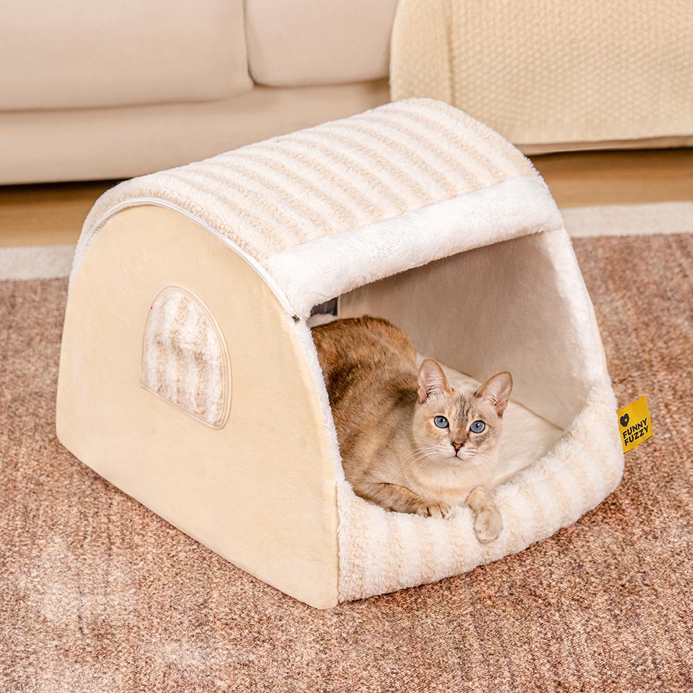 Striped Cosy Cat House - Mprsstore