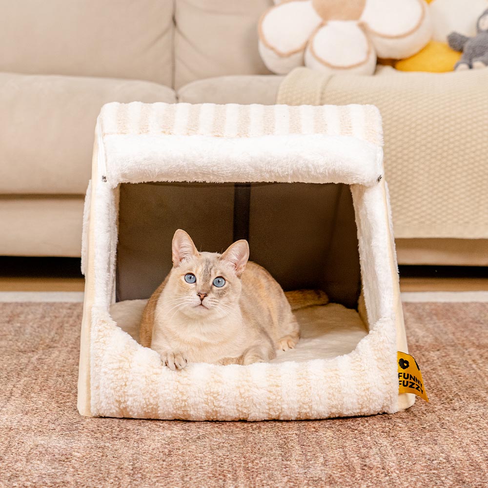 Striped Cosy Cat House - Mprsstore