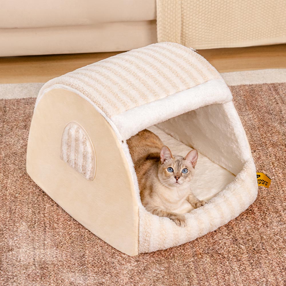 Striped Cosy Cat House - Mprsstore