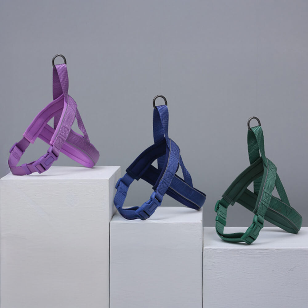 Nylon Adjustable Reflective No-Pull Dog Harness Collar and Lead